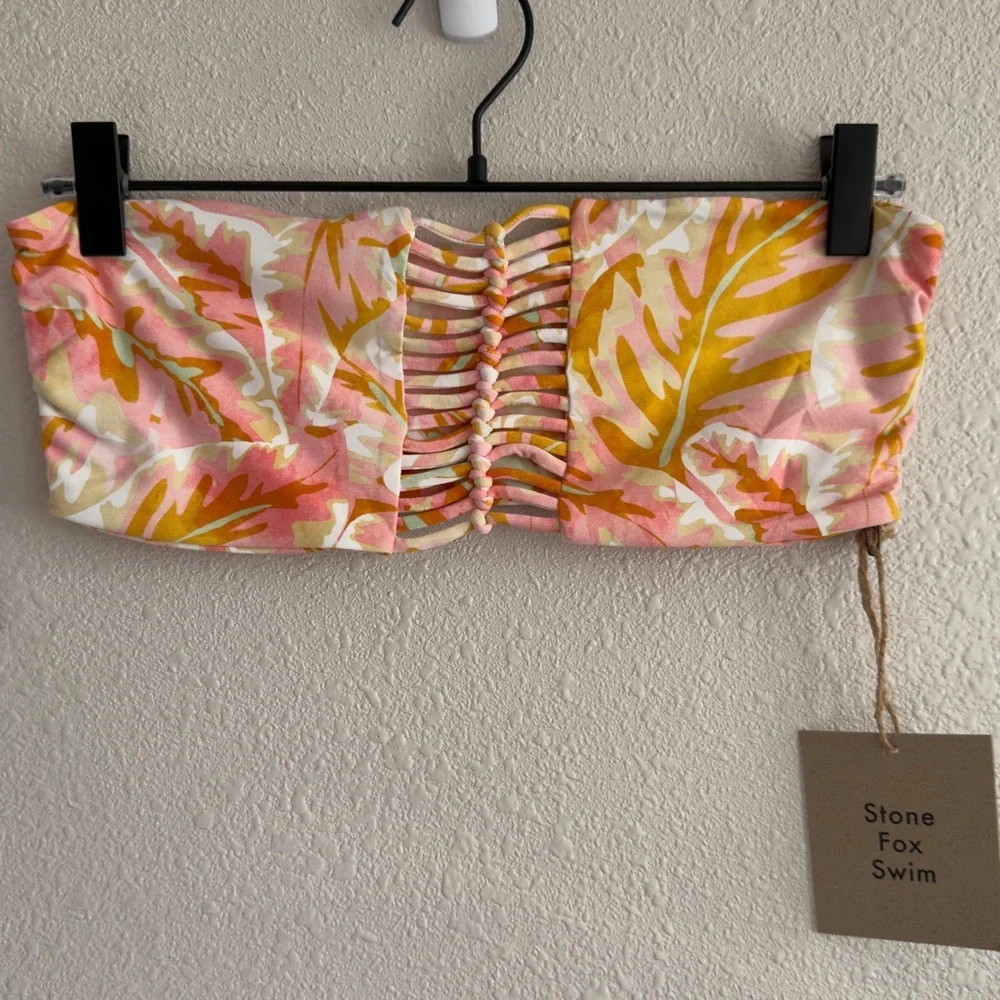 STONE FOX SWIM Inez Bikini Top in Hot Tropix